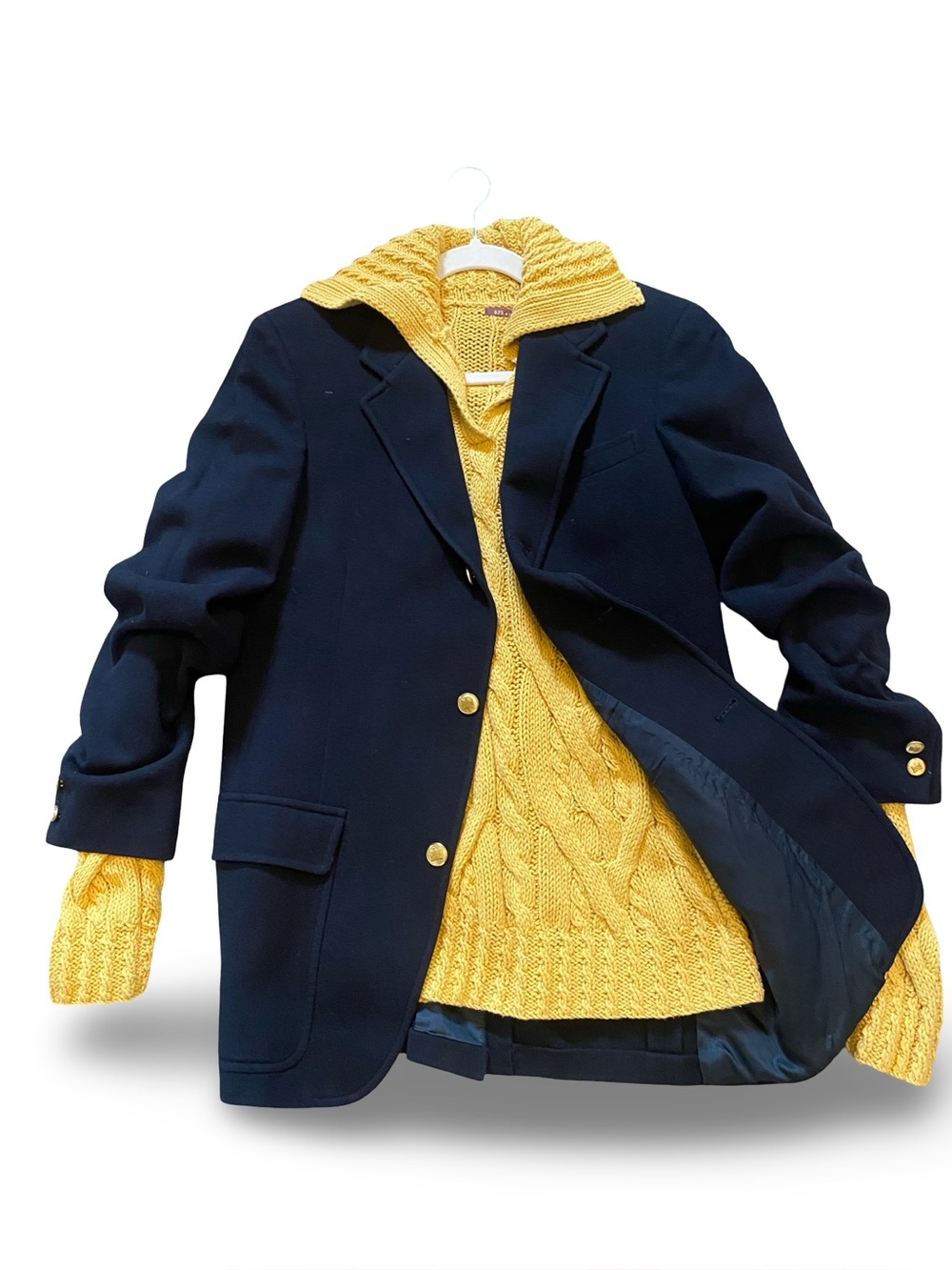 Brooks Brothers Classic Men's Navy Wool Blazer with Gold Buttons